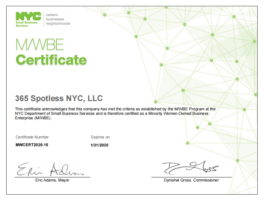 mwbe NYC Cleaning Certification